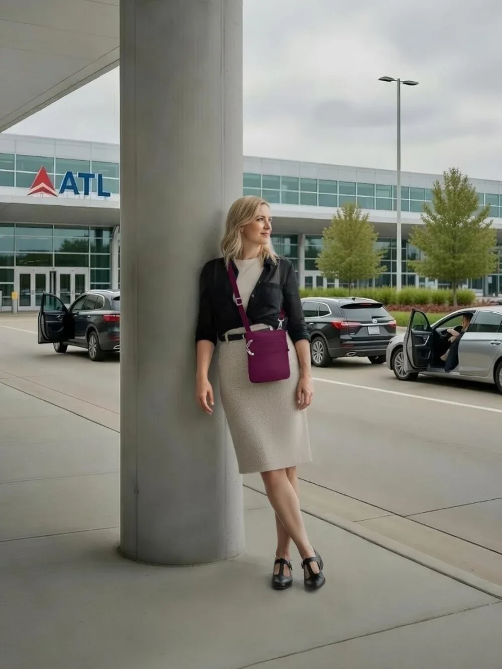 Anti-Theft Classic Slim Double Zip Crossbody Bag - Travel-Friendly & Stylish